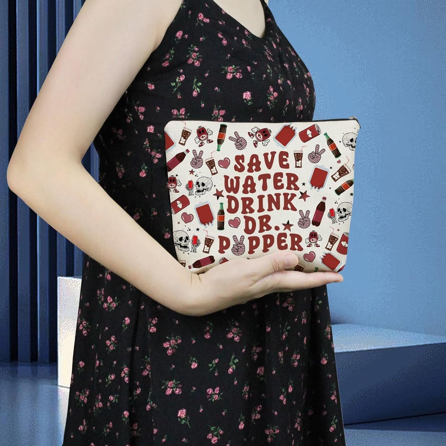 Soda Drinking Makeup Bag Portable Organizer Bag Travel Toiletry Zipper Pouch Dr.P Beverage Cosmetic Bag for Women Birthday Gifts - Image 3