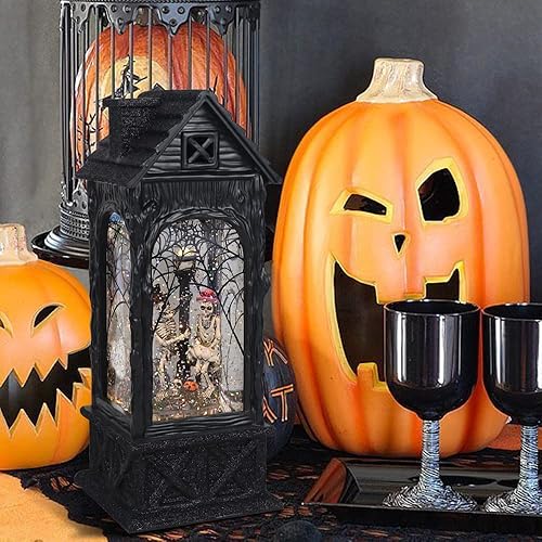 Miniatura 16 de Eldnacele - Linterna navideña musical, de globo, operada con baterías Muñeco de nieve