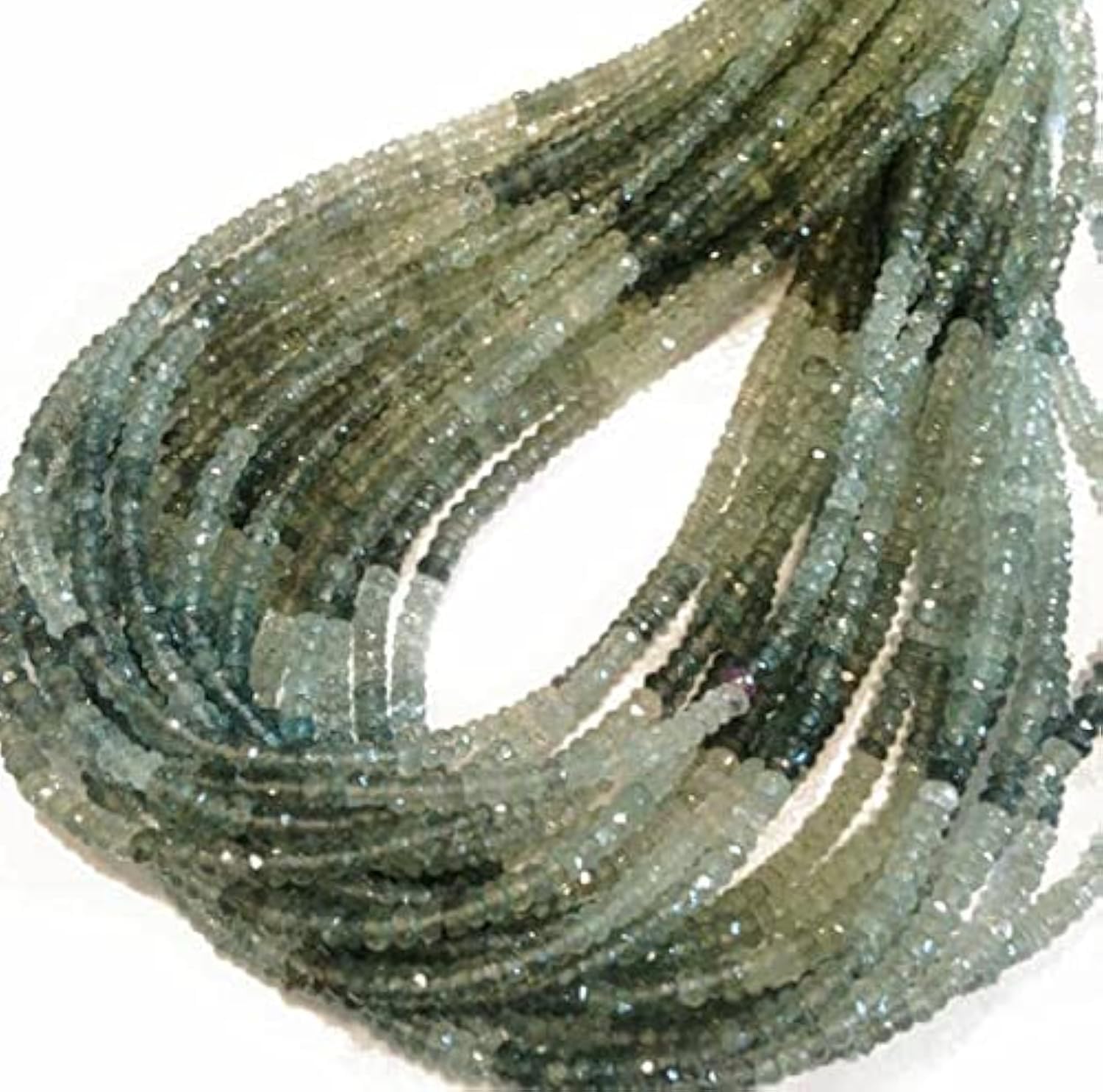 Rondelles aigue-marine mousse 3.5mm pour créer vos bijoux d'été