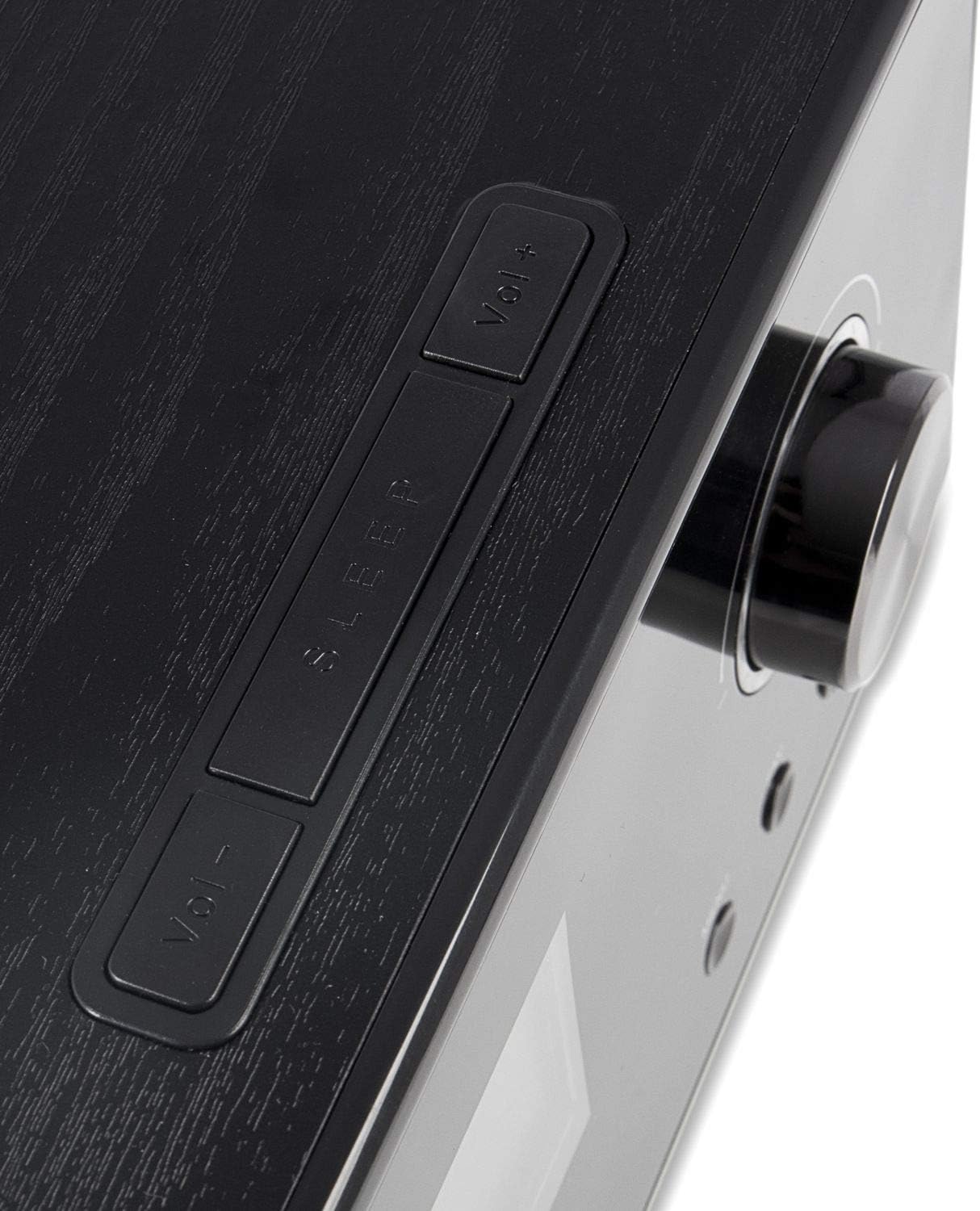 Top view of the Blaupunkt IRD 30c Internet Radio, highlighting volume and sleep buttons.