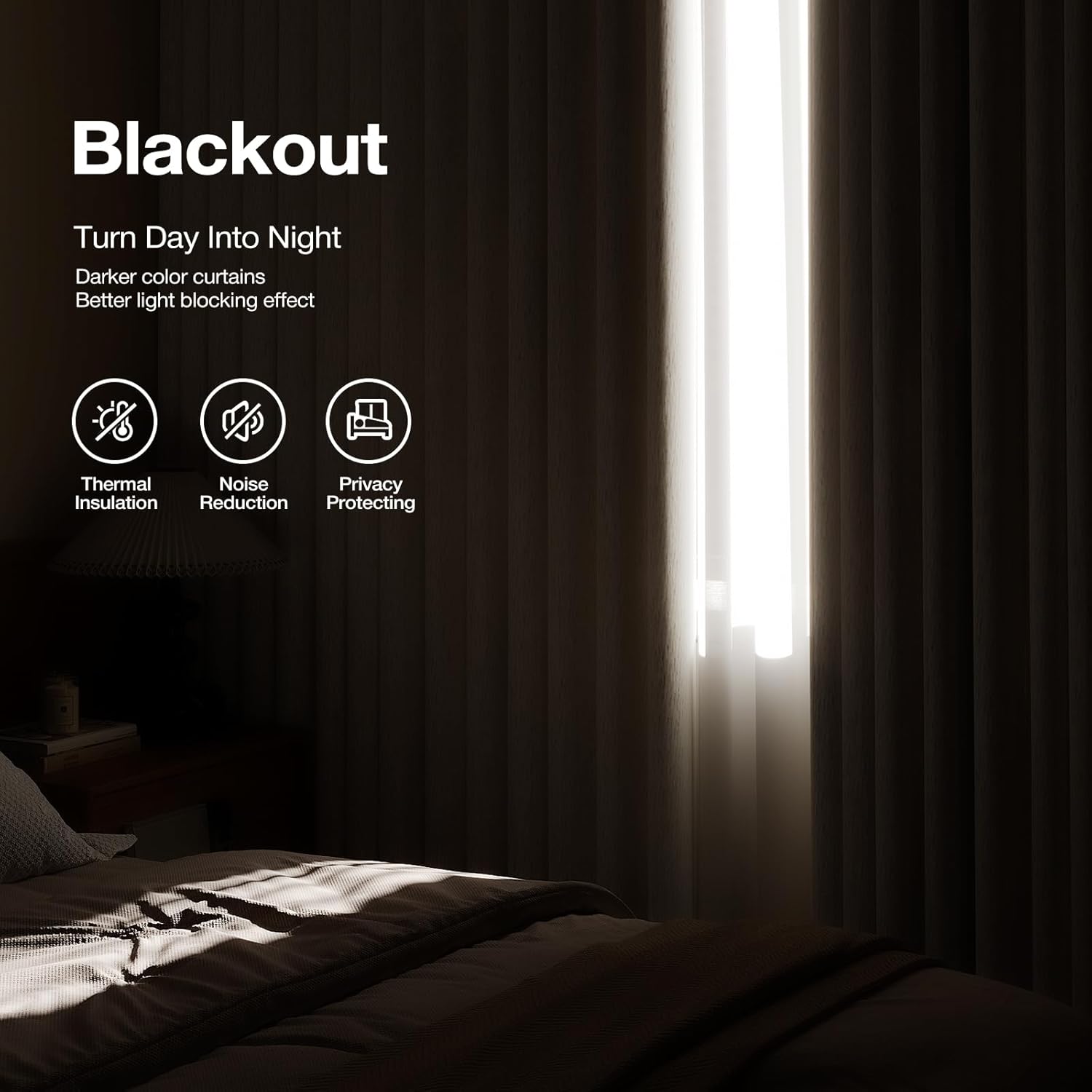 Anmao Thick Heavy Textured Blackout Curtains for Living Room 72 Inch Length 2 Panels Set, Grommet Room Darkening Thermal Insulated Window Curtain Drapes for Bedroom with Tiebacks, (W52xL72, Beige)