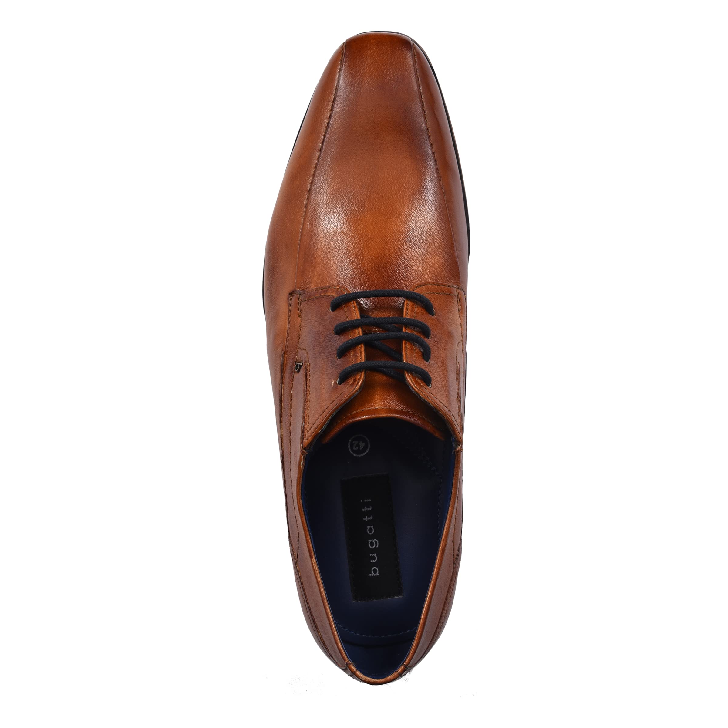 Bugatti Herren Business Halbschuh aus Leder, Derby mit Gummizug und Parallelnaht