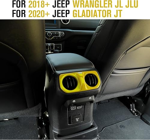 Vista 49 de Cubierta de ventilación trasera de aire acondicionado, accesorios interiores de fibra de carbono para Jeep Wrangler JL Gladiator JT Sahara