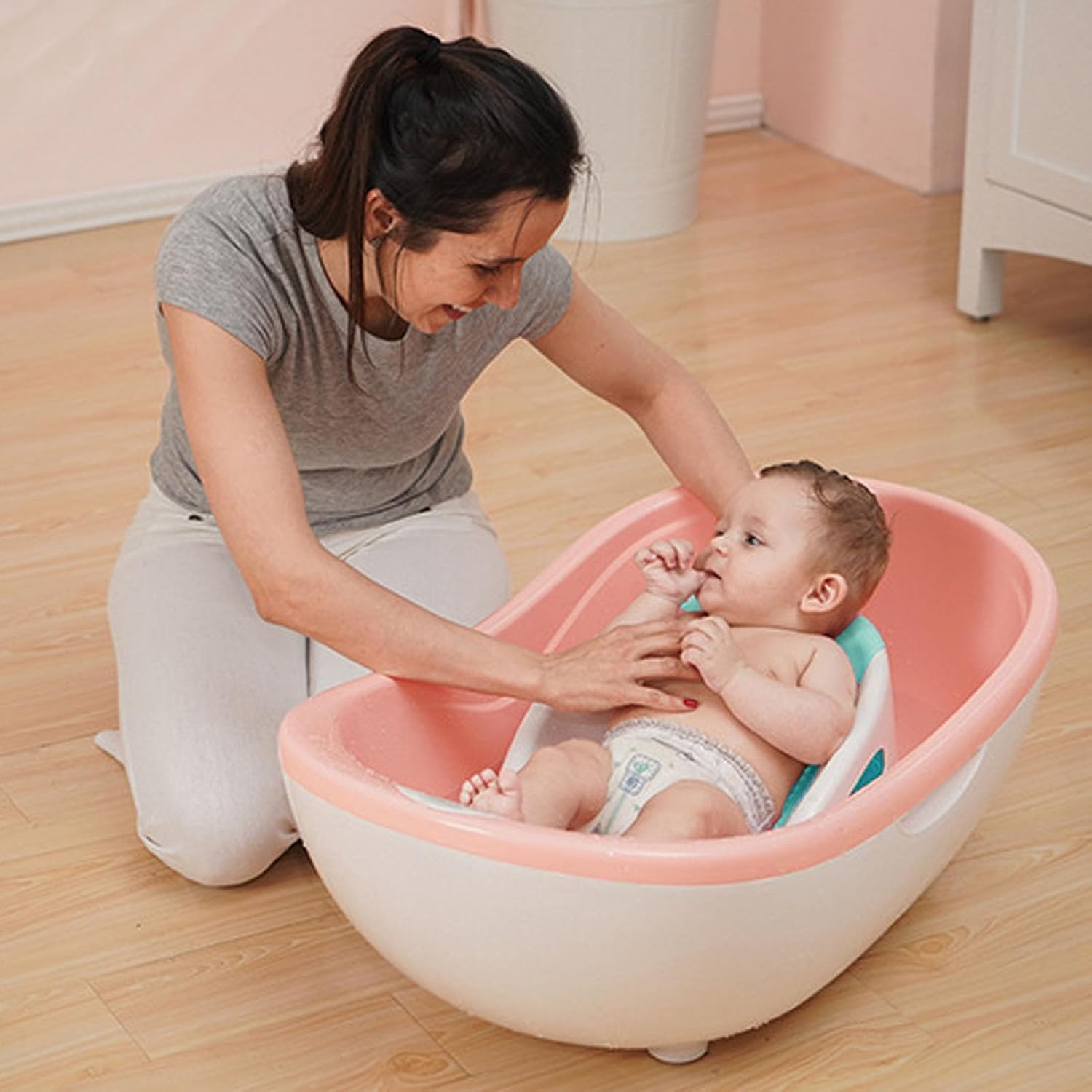 Baby Bath Support, Portable Foldable Slipless Bath Tub Support Lying Bathing Mat, with Slipless Pad Bath Net, for Newborn Infant (Green)
