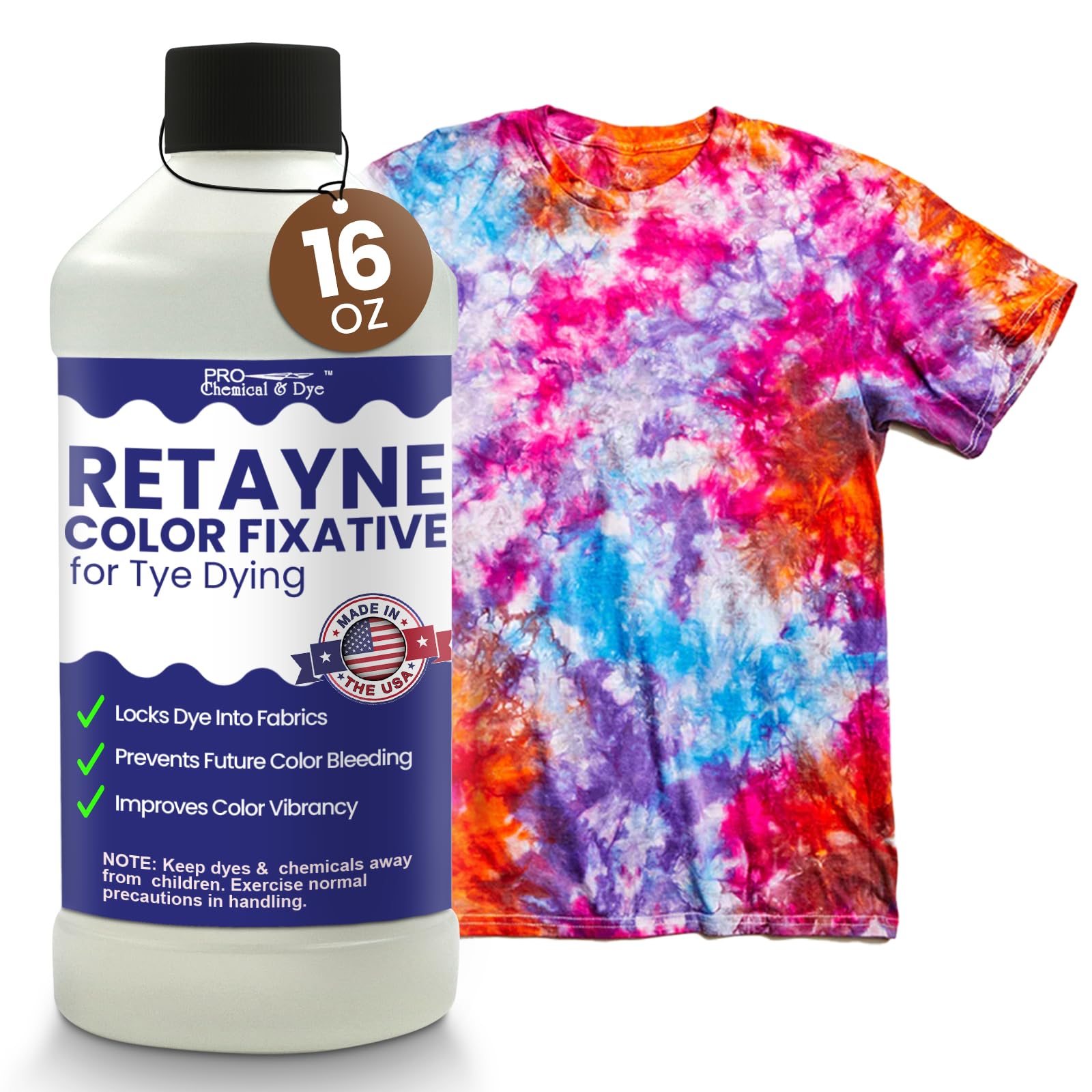PRO Retayne Color Fixative 16 Ounces | Best Liquid Color Fixative for Dyed Cotton, Linen and Rayon Fabrics