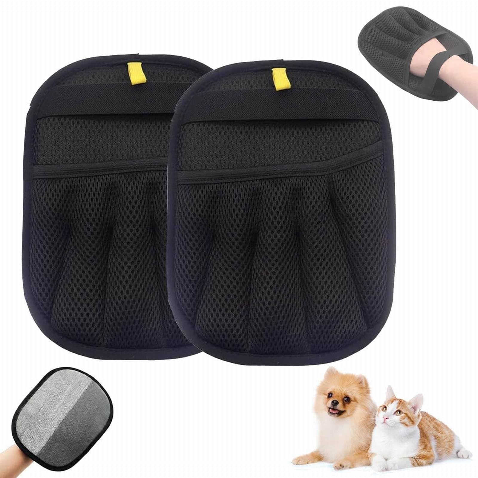Pet Hair Removal Glove Pet Hair Remover Dual-Sided Grooming Gloves Reusable Pet Hair Remover for Furniture Sofa Bed Carpet Clothes (A-2pc)