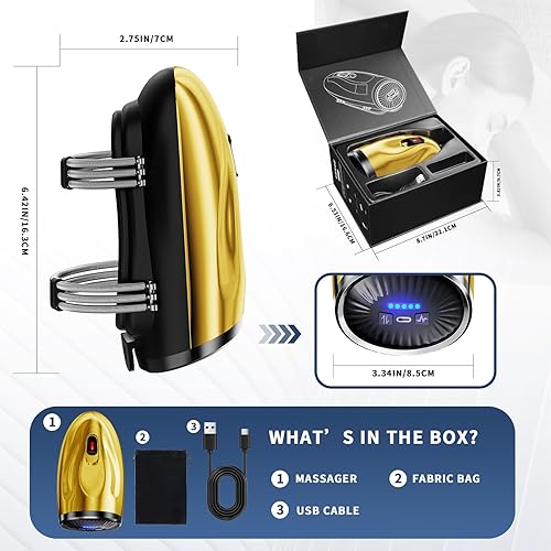 Miniatura 8 de Masaje de mano inalámbrico, masajeador de mano inalámbrico profesional de peluquería, botón de ajuste de 5 velocidades, 5 modos de masaje, masaje de