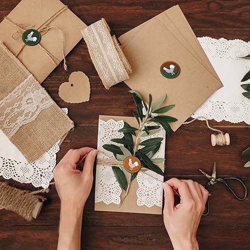 Miniatura 4 de CRASPIRE Sello de cera de sellado vintage de mandala de gallo de 1.181 in, sello de madera retro, cabeza de latón extraíble para invitaciones de