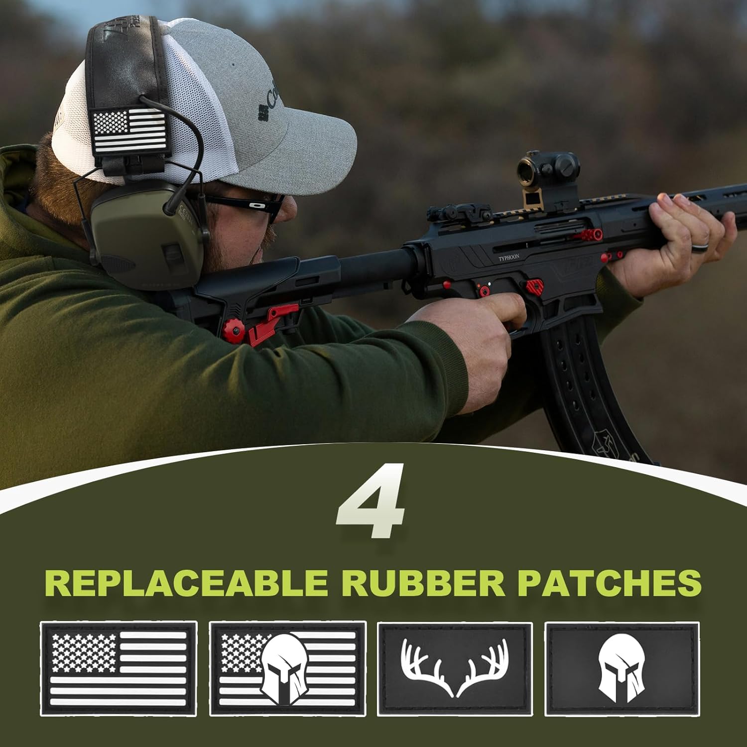 ZOHAN EM054 Electronic Shooting Ear Protection with 4X Sound Amplification, Ear Protection Muffs for Gun Range, NRR 23db Noise Reduction Hearing Protection Headphones - Image 7