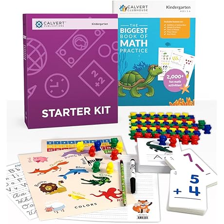 Library Kit for Kids: Calvert Kindergarten Starter Kit and Clubhouse Biggest Book of Math Practice