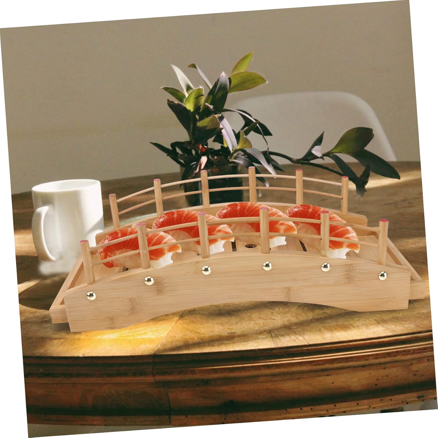 GRADENEVE 1個 刺身橋 寿司橋 寿司サービングトレイ 日本の寿司プレート 繊細な寿司トレイ 寿司刺身サービングプレート 寿