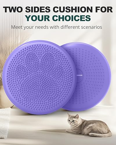 Vista 9 de Trideer Cojín tambaleante con bomba de inflado, asiento para niños sensoriales (varios colores), disco de equilibrio (extra grueso)