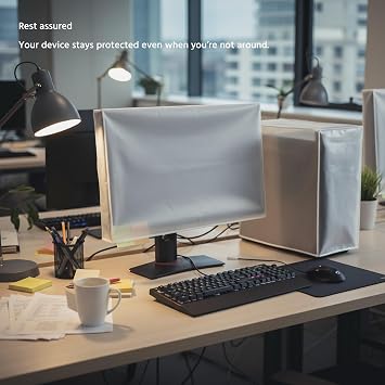 CPU Dust Cover See-Through Lightweight Waterproof Computer Desktop Office Work PC Small-Tower Full Body Protective Case - Small Size