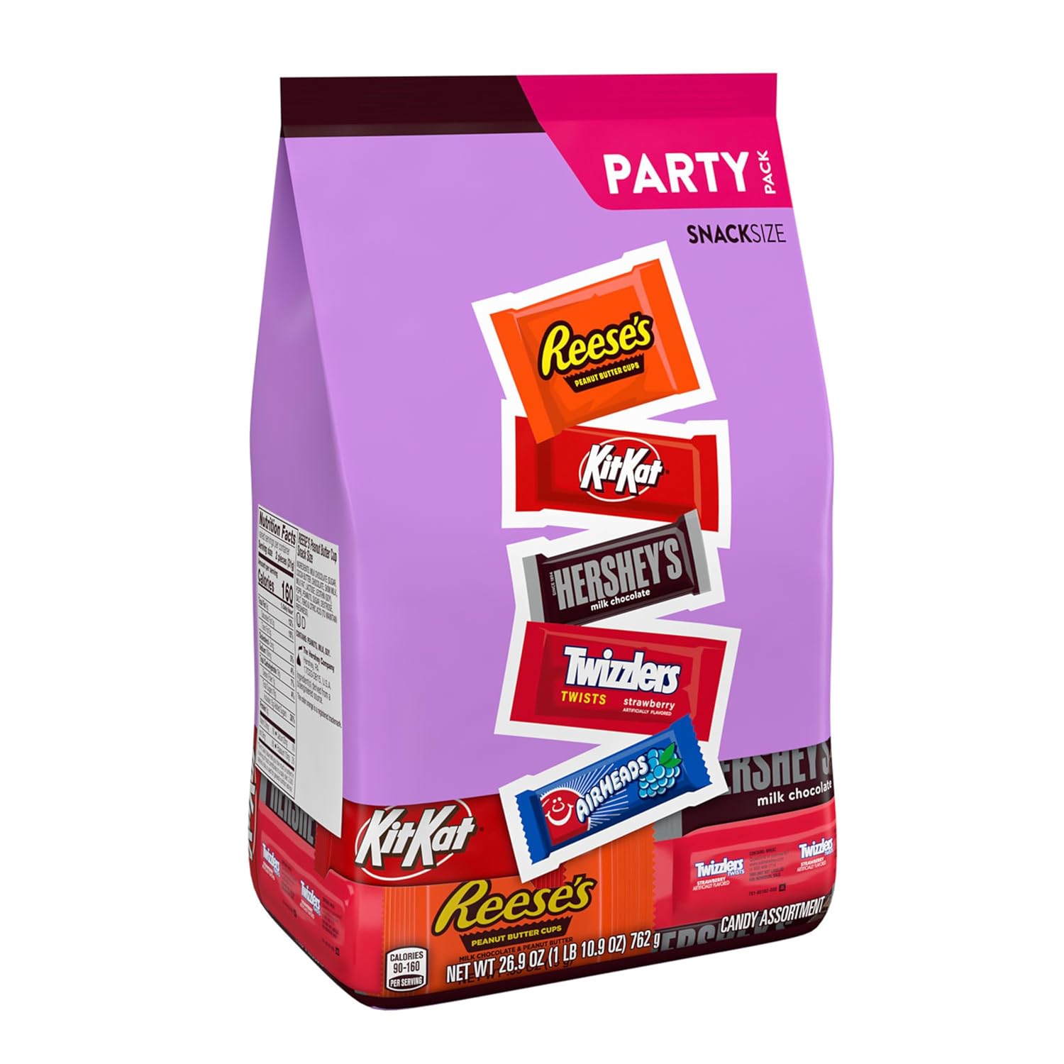Hershey Assorted Flavored Snack Size, Candy Party Pack, 26.9 oz