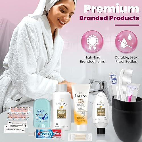 Miniatura 4 de Trektote Toiletry Kit For Women, Featuring Top Brand Toiletries for Whole Body, TSA Compliant Travel Essentials with Shampoo, Conditioner, Lotion