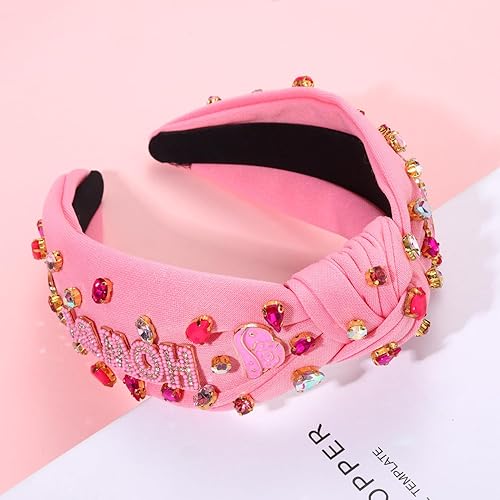 Miniatura 5 de NVENF Diademas anudadas para mujer, diademas de vaquera occidental, diademas anudadas de cristal con diamantes de imitación, botas de vaquero,