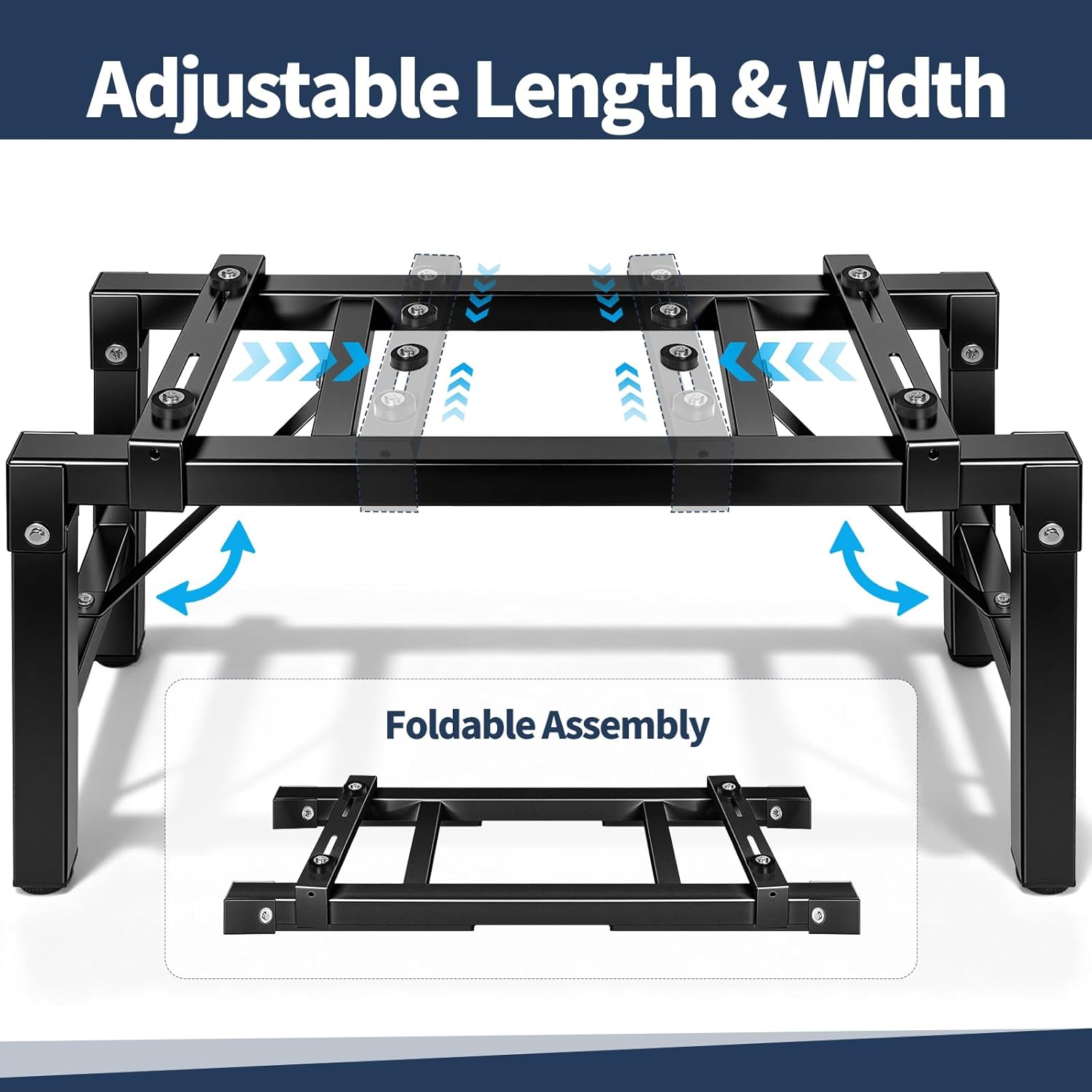 Mini Split Stand, Heavy Duty AC Stand for 9000-36000BTU AC/Heating System/Ductless Air Conditioner, Adjustable Anti-Vibration Mini Split Stand, 440Lbs Mini Split Bracket, Heavy-Duty Condenser Stand