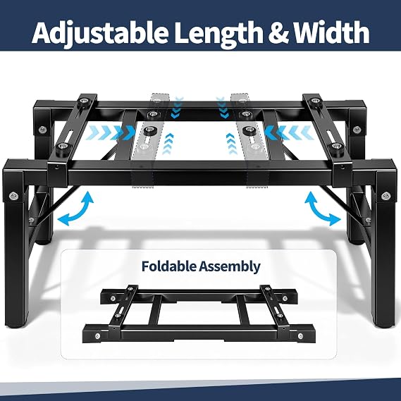 Mini Split Stand, Heavy Duty AC Stand for 9000-36000BTU AC/Heating System/Ductless Air Conditioner, Adjustable Anti-Vibration Mini Split Stand, 440Lbs Mini Split Bracket, Heavy-Duty Condenser Stand