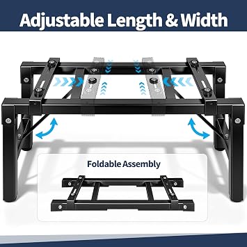 Mini Split Stand, Heavy Duty AC Stand for 9000-36000BTU AC/Heating System/Ductless Air Conditioner, Adjustable Anti-Vibration Mini Split Stand, 440Lbs Mini Split Bracket, Heavy-Duty Condenser Stand