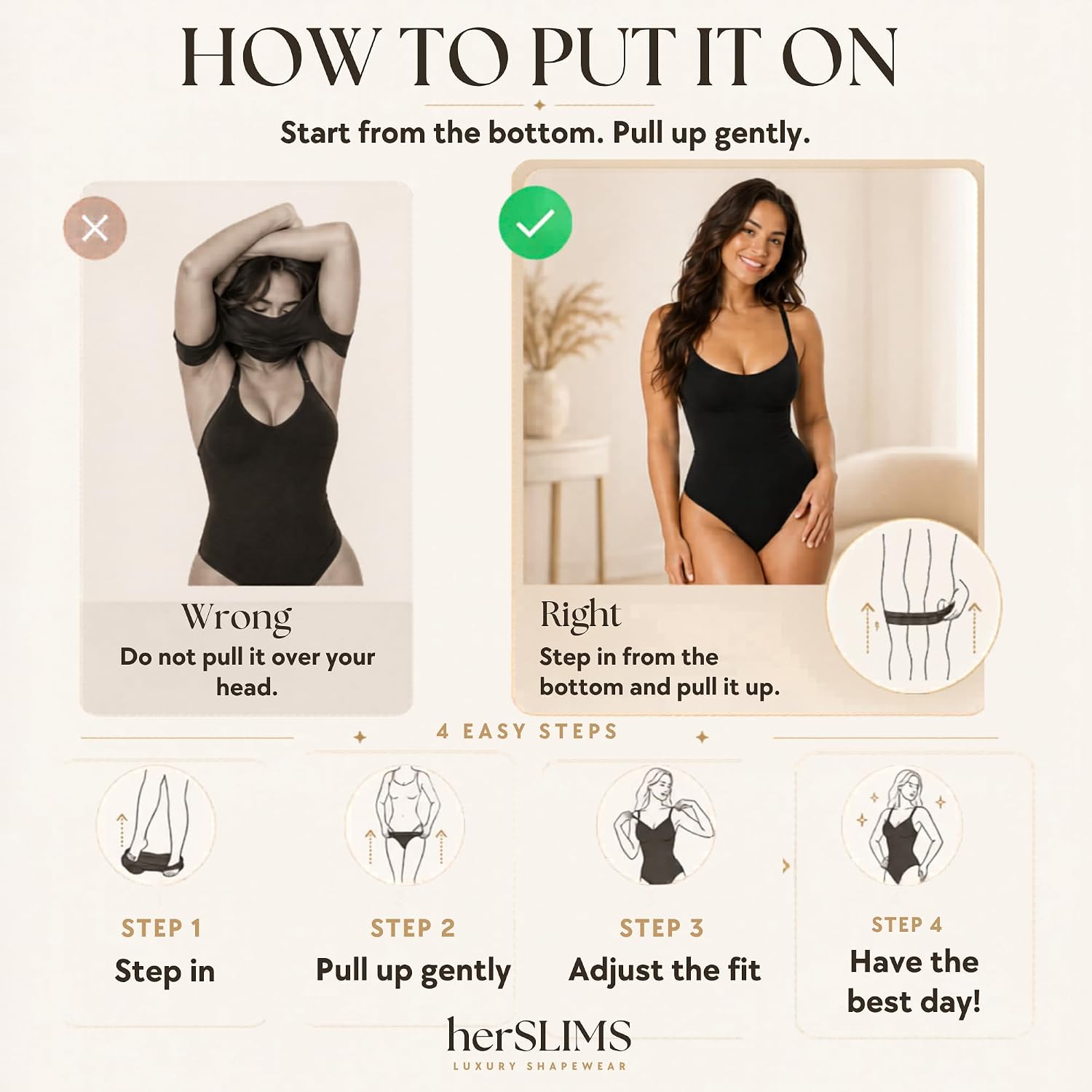 herslims Shapewear Tummy Control Bodysuit Thong or Brief: Sculpting Shaper Tank Top Bodysuits & Snatched Waist Body Suit