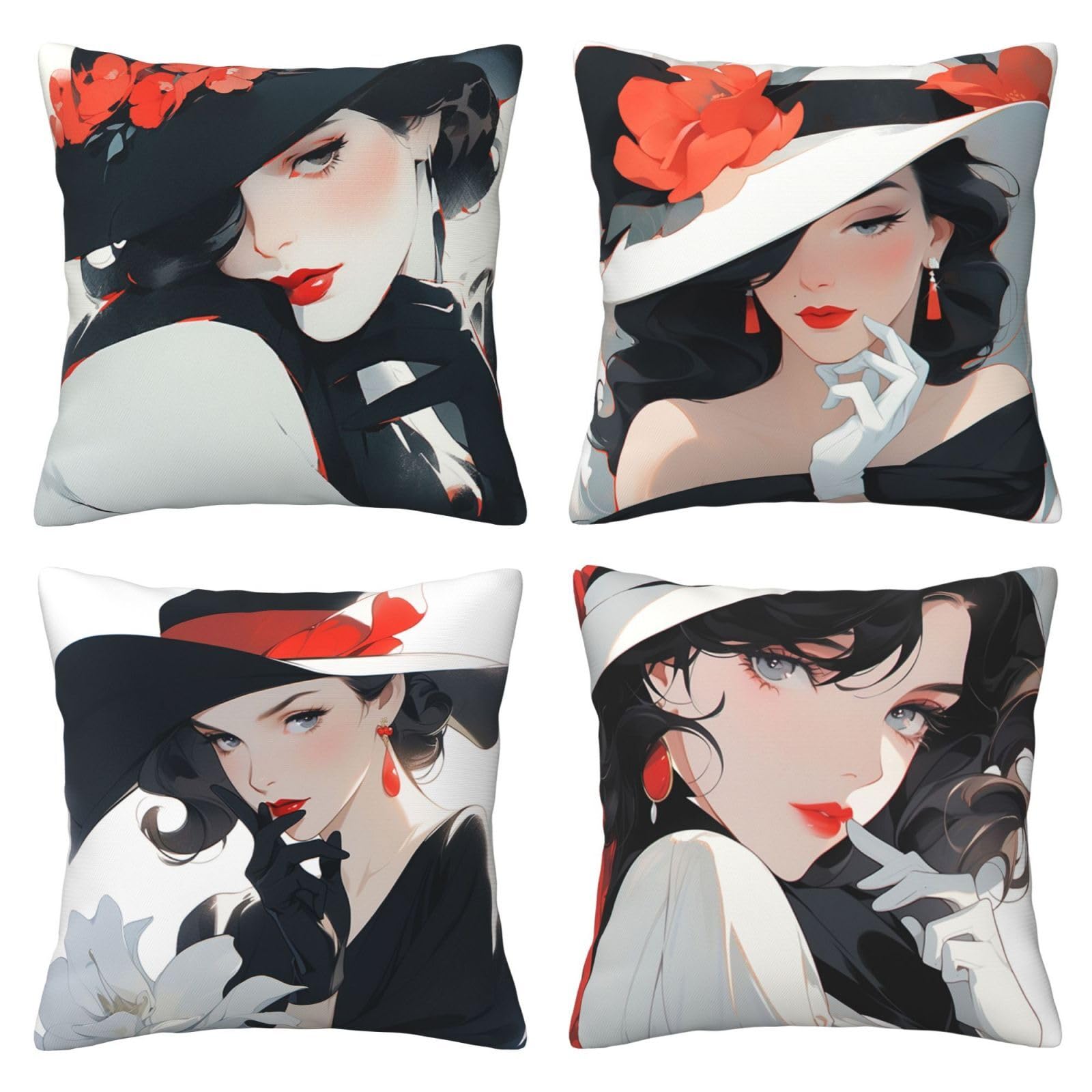 Housses de coussin peluche courte 60x60 cm lot de 4 taies carrées déco chambre salon R3601