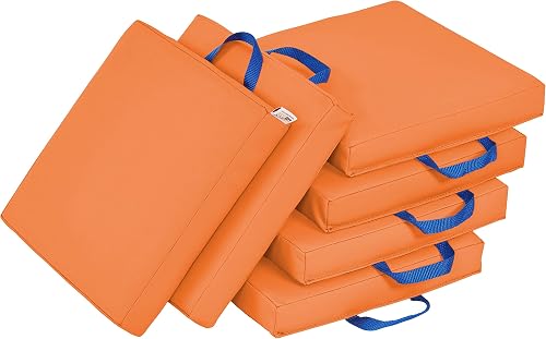 ECR4Kids SoftZone Square Floor Cushions with Handles, Daycare, Preschool and Classroom Flexible Seating, 2in Thick Deluxe Foam Cushion Seats for Toddlers and Kids, 6-Piece