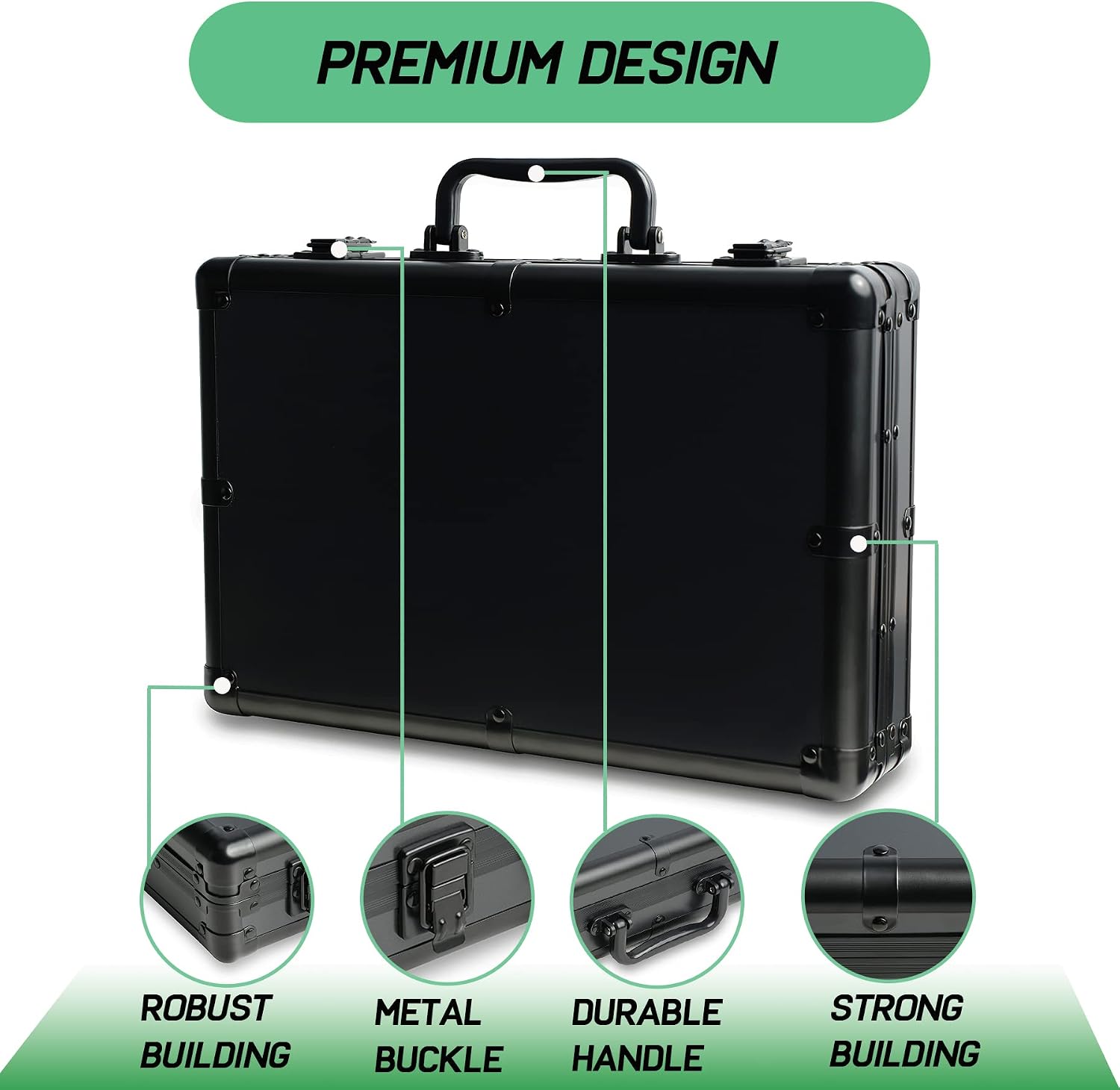Fireproof Aluminum Battery Organizer Storage case with Tester, Hard Batteries Container Holder Caddy Box Hold 200+ C, D, AA, AAA, AAAA, 9V Batteries(no Battery)