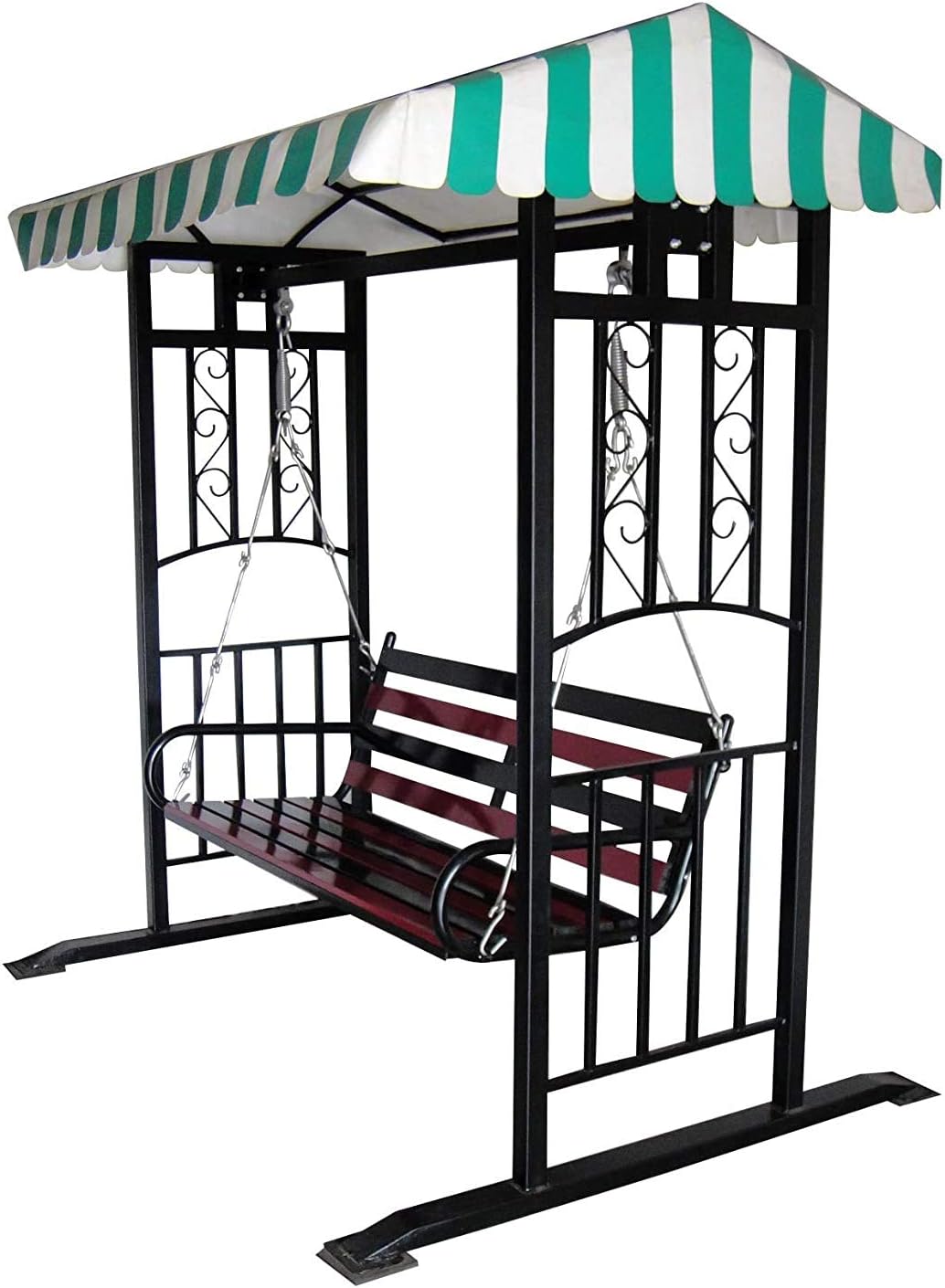 Regent CraftsRegent Crafts Outdoor Swing Chair 3-Seater SRF Roof with Galvanized โCโ Channel Seat and 450 kg Capacity; Powder Coated, Black