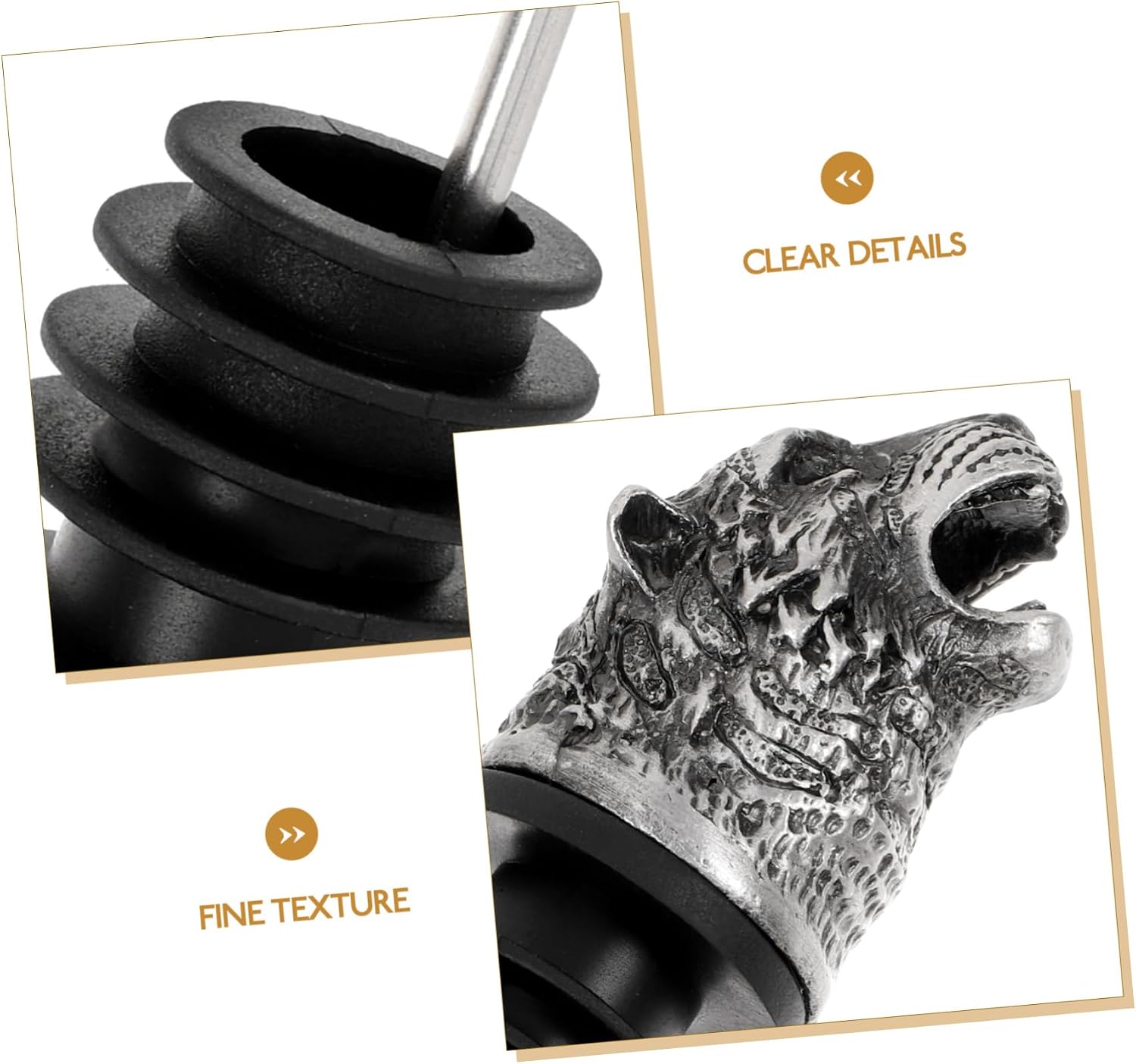 Mikinona Wine Bottle Pourer Spout Multi Function Tiger Head Design for Pouring Sealing present for Wine Lovers at Parties Weddings and Banquets