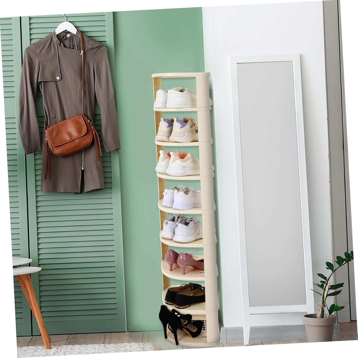 PRETYZOOM 9tier Standing Shelf Shoe Rack Organizer for Bedroom Closet Freestanding Storage Rack