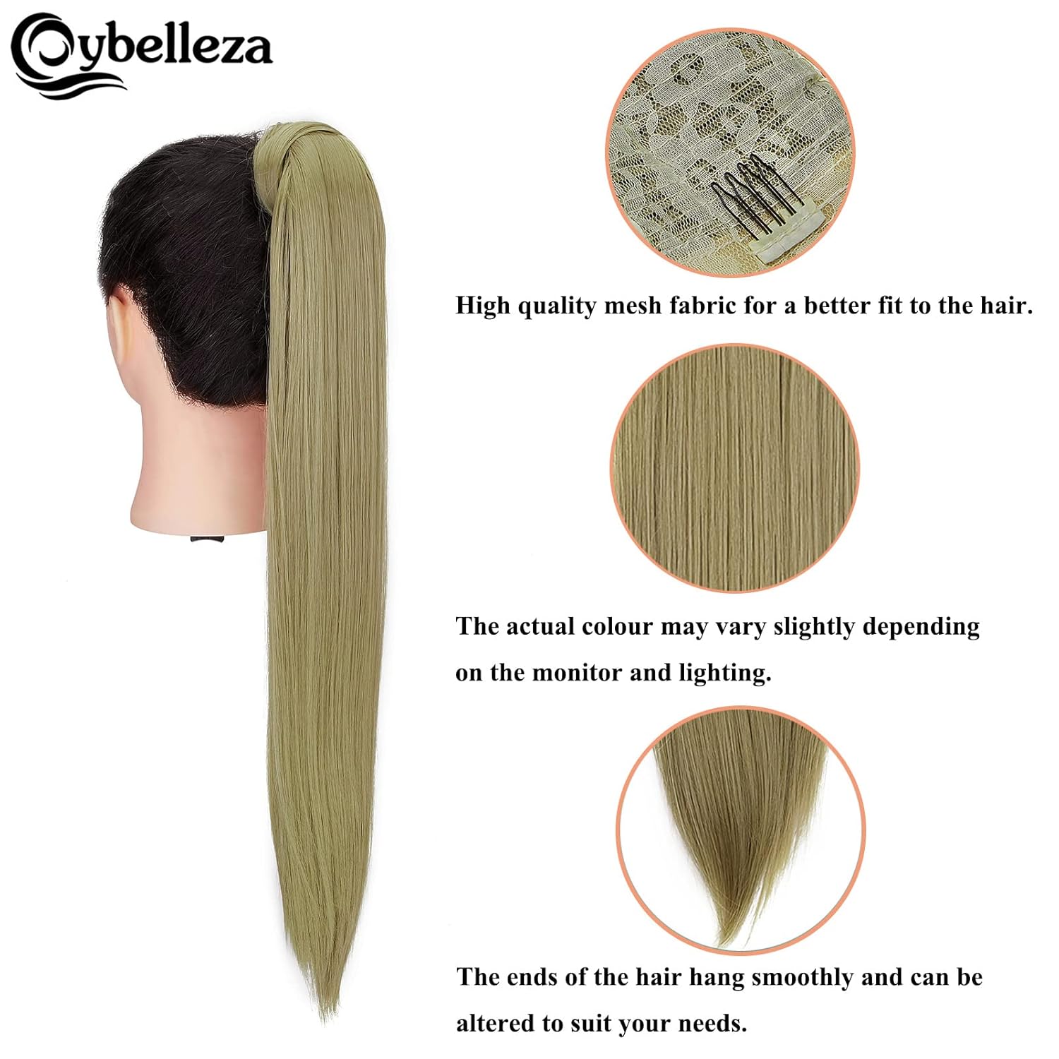 Spôsob nasadenia predlžovania vlasov konský chvost Cybelleza