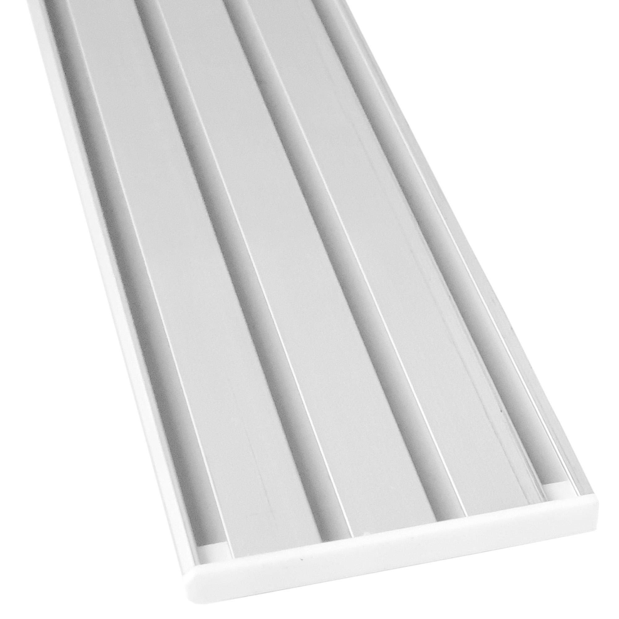 Vorhangschiene Aluminium - Weiß "4 Lauf" 240cm (2x120cm) - Flache Gardinenschiene (7mm) - inkl. Vorhanggleiter