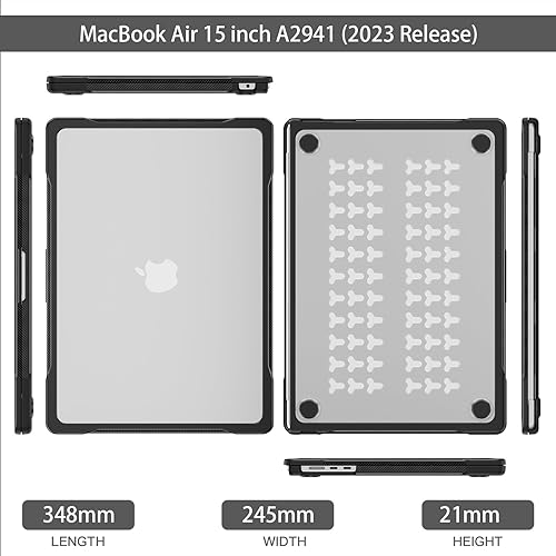 Miniatura 7 de Mektron Funda resistente 20242023 para MacBook Air de 15 pulgadas con chip M3M2 modelo A2941A3114, carcasa rígida protectora a prueba de golpes de