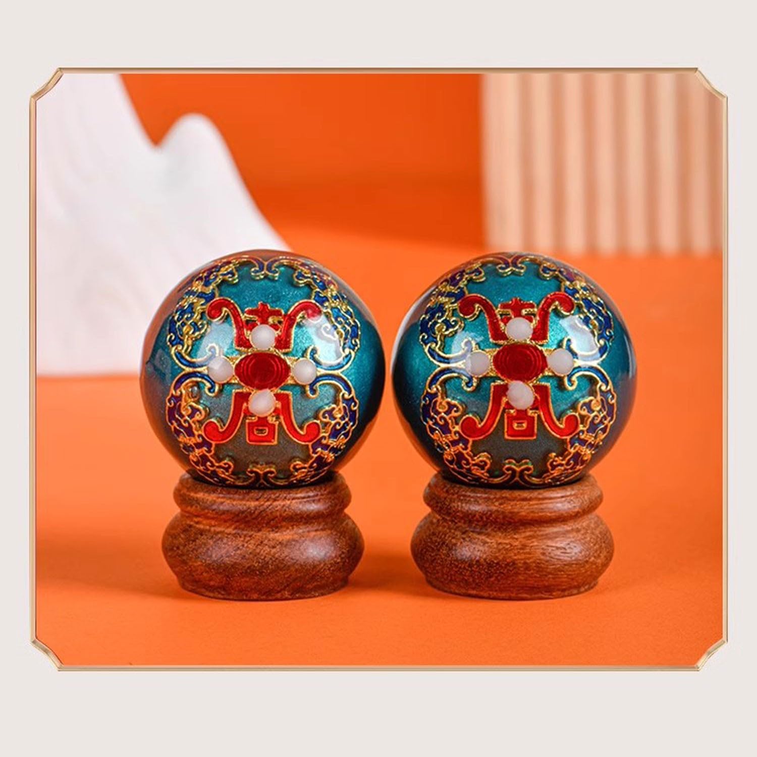 BBAUER palline massaggio pallina antistress palline cinesi Palline cinesi di Baoding Palline da massaggio per esercizi manuali con carillon regalo per genitori(Color:A,Size:)