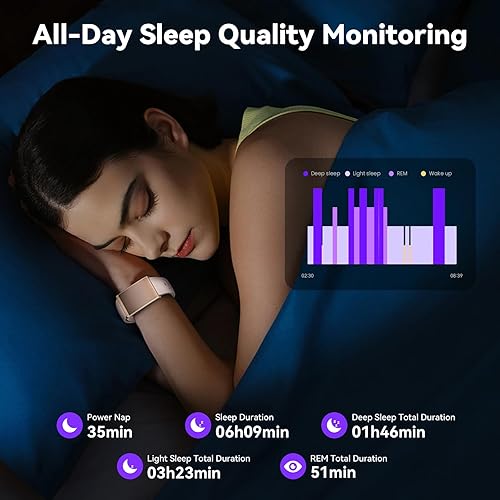 Miniatura 3 de Monitor de actividad física, pulsera inteligente para hombre y mujer, monitor de frecuencia cardíaca del sueño 247 con análisis de IA, banda