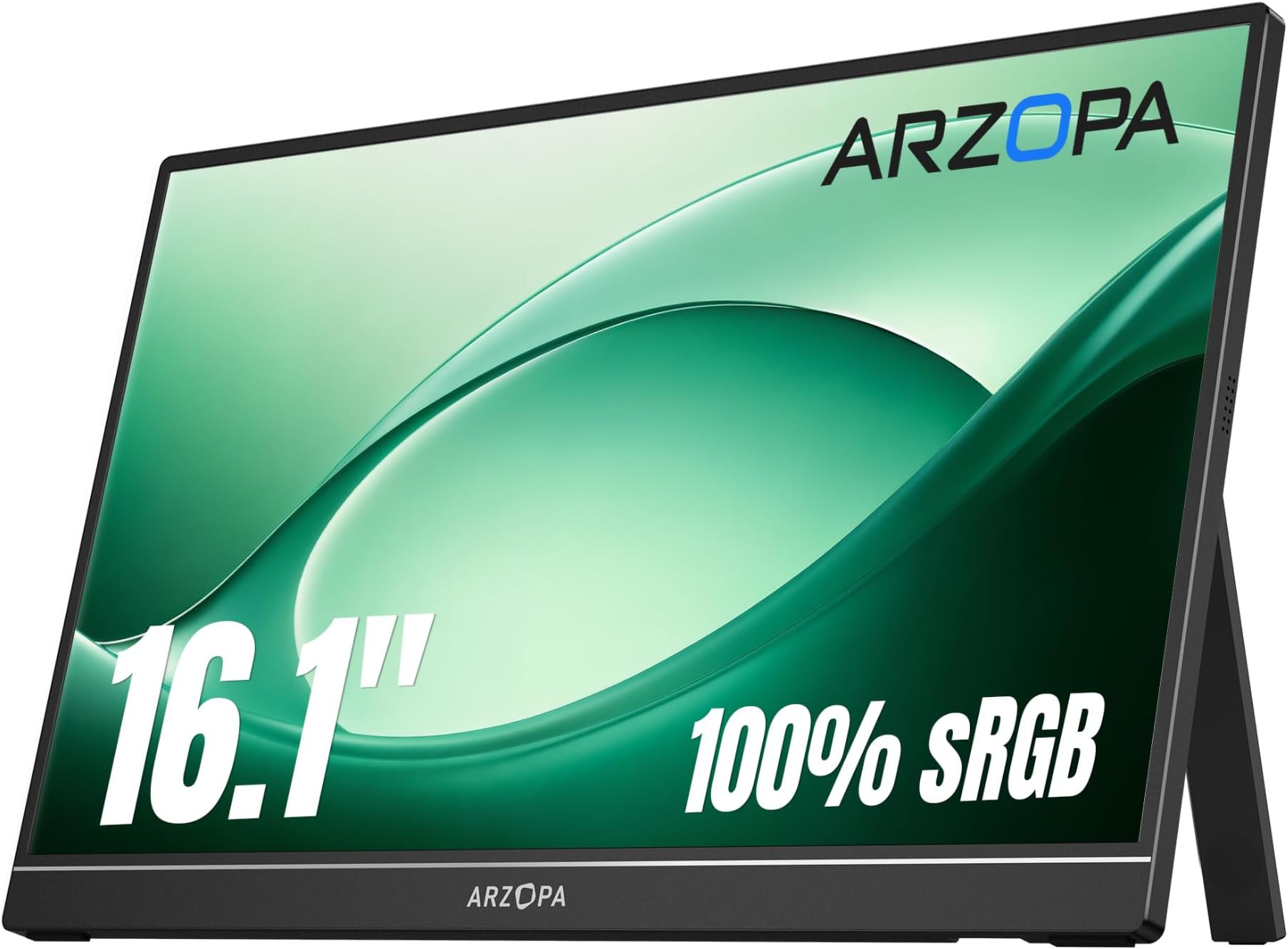 ARZOPA 16.1" Portable Monitor, 100% sRGB FHD 1080P Kickstand -Z1C