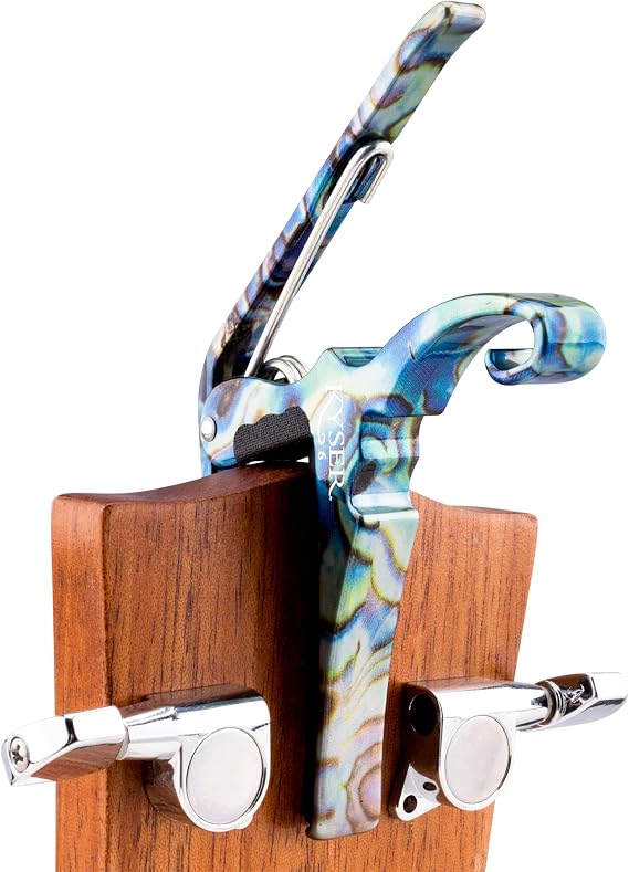 Kyser Musical Products Quick-Change Guitar Capo, KG6ABA, Abalone - For 6-String Acoustic Guitars, Made in USA, Quality, Strong, Lightweight, Quick & Easy Key Changes, Innovative, Perfect Fit