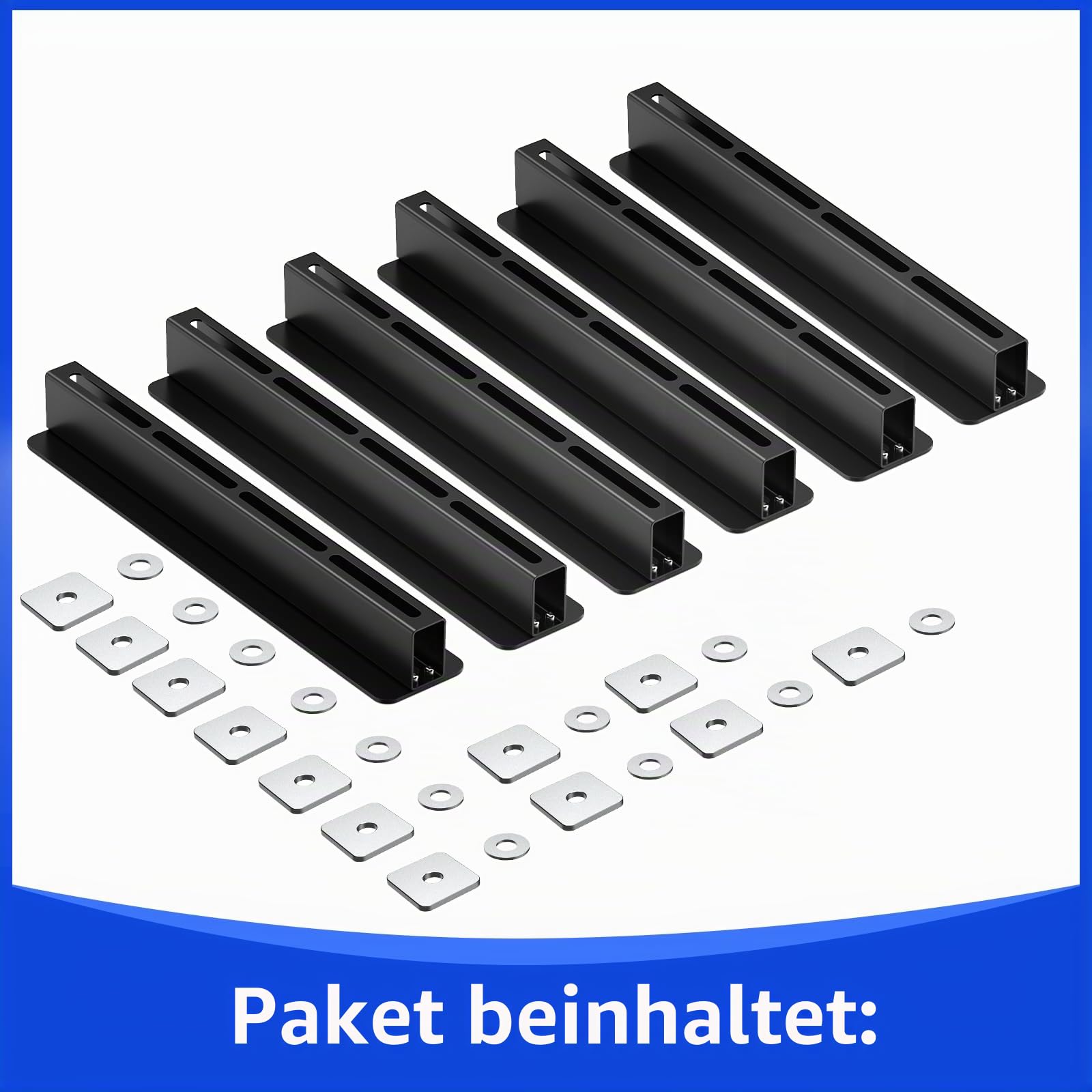 Robuste Deckenhalterung für Garage, kompatibel mit 5 Behältern, 6 Stück