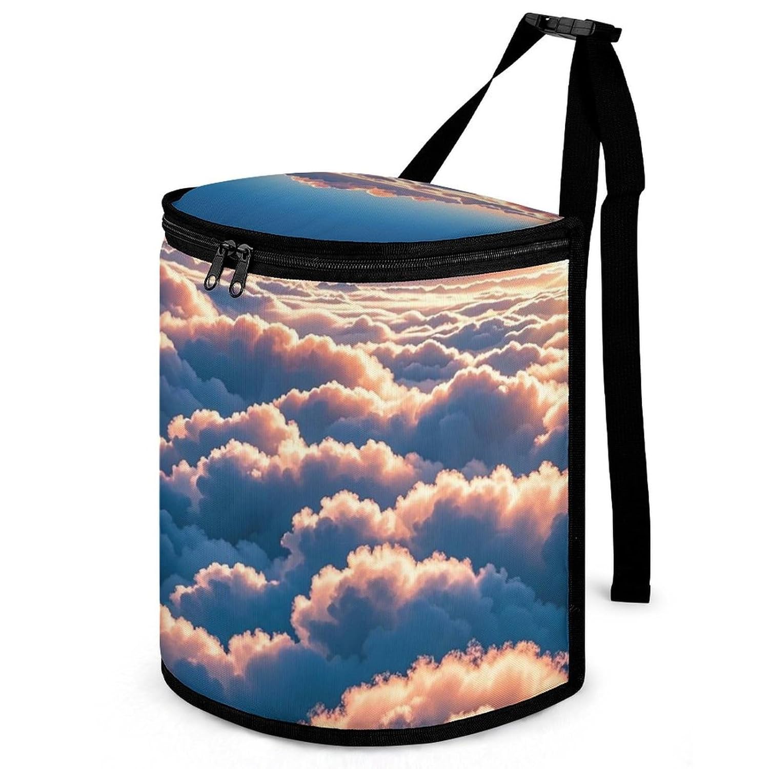 MUSM Leakproof Car Trash Can 2.5 Gallon, Durable Automotive Garbage Bag with Waterproof Liner, On Top of The Cloud Trash Bag for Car, Truck, RV & Bathroom