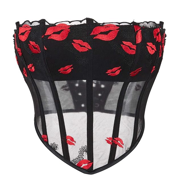 Generic Corset Tops for Women Jacquard Bustiers Shapewear Lingerie Strapless Back Lace Up Waist Push Up Bodyshaper Outfit