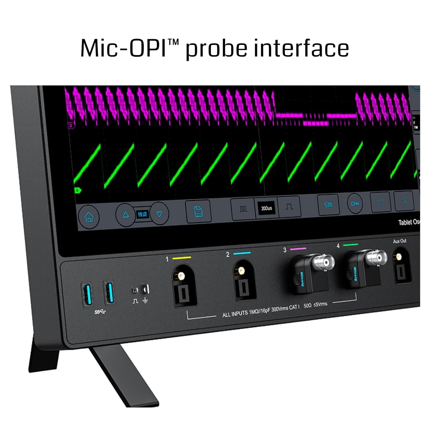 SainSmart Micsig Oscilloscope MDO2504, Digital Storage Oscilloscope with 4 Channels 250Mhz Bandwidth 3GSa/s Sampling Rate, 14-inch Integrated Touch Screen, Bench-top Oscilloscope