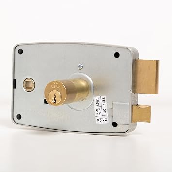 CISA Iron Door Lock to Apply 15057160279 - Galvanised Steel Lock with Cylinder and Pass-Through Handle Frame - Exterior Door Lock Entry 60 - Left Hand Apply