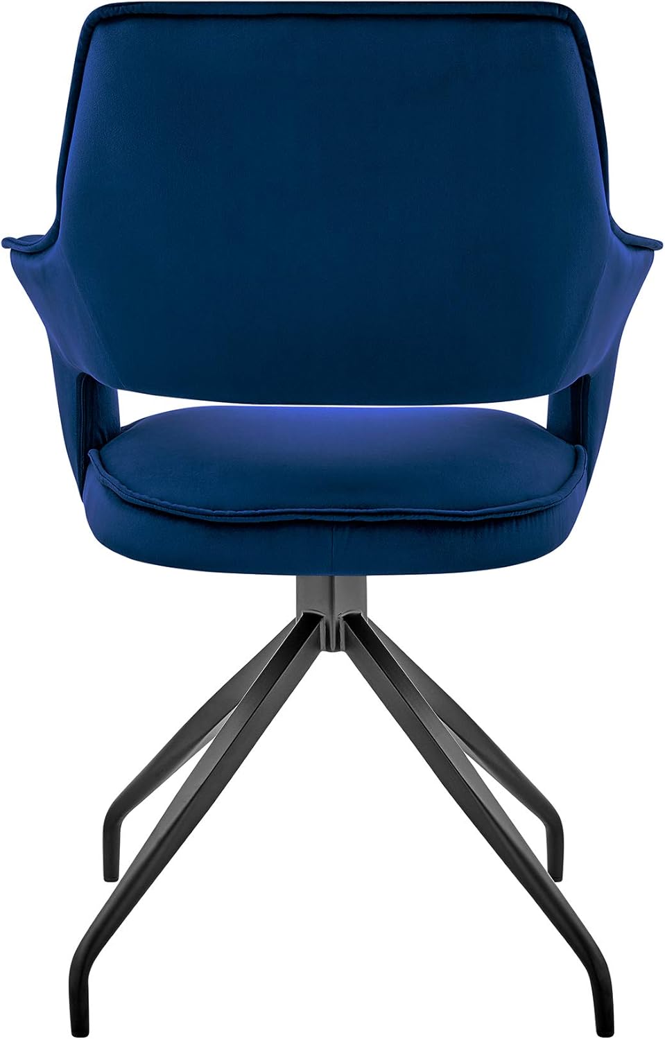 Armen Living Hadley Dining Room Accent Chair in Blue Velvet with Black Finish, 19 : Everything Else