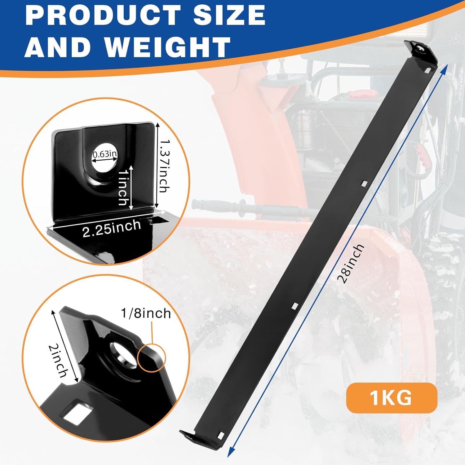 Zonon 2 Pcs 28" Snow Blower Shave Plate Compatible with 790-00120-0637 Scraper Bar Replacement for Snow Throwers, Compatible with 753-0625, 784-5581, 790-00120, 784-5581a and 784-5581a-0637 28”