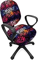 Vista 87 de Ambesonne Funda para silla de oficina en acuarela, selvas exóticas de Hawái, inspiradas en hojas verdes frescas y plantas tropicales, funda