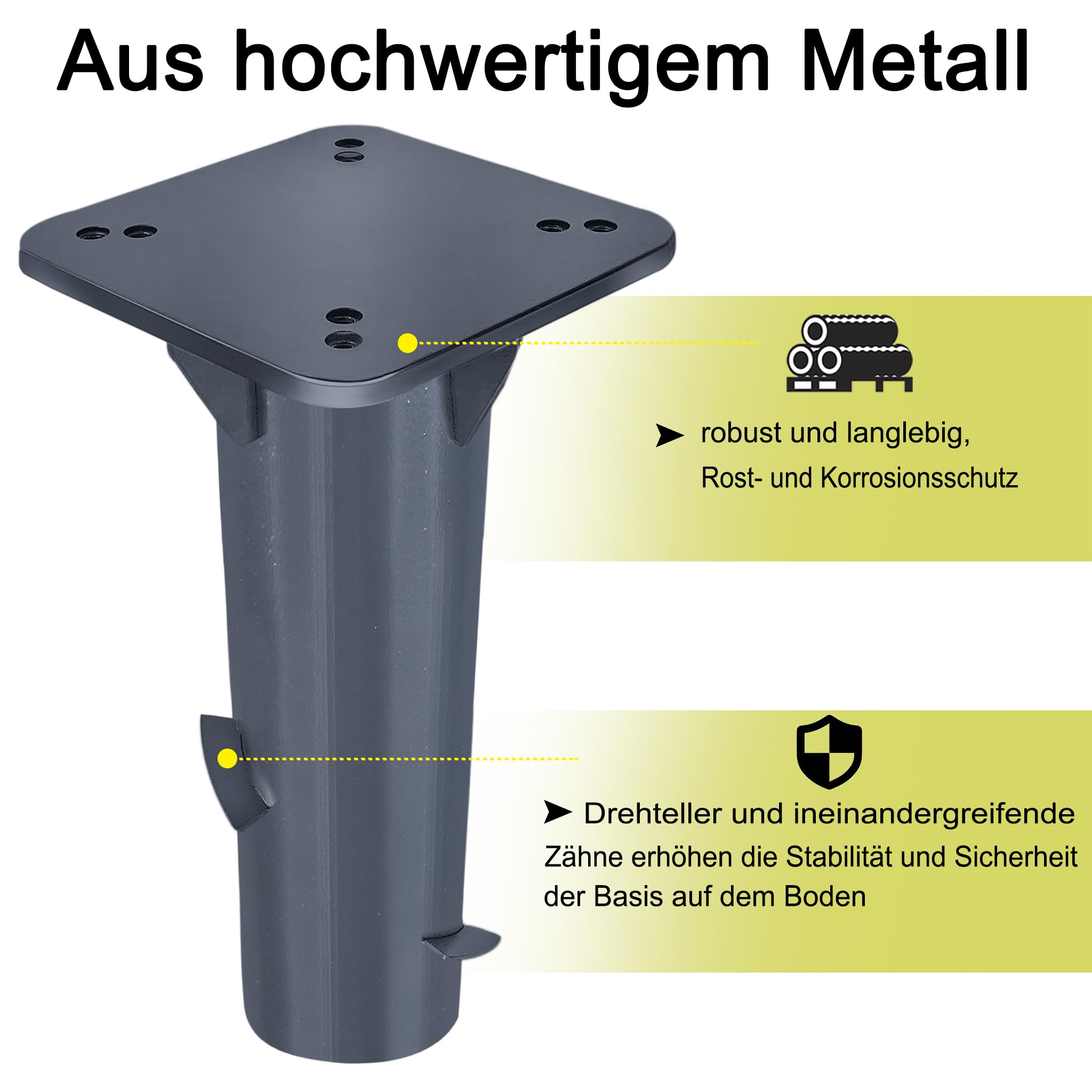 SLIIMU Base Per Ombrellone Interrata 7,5kg - Supporto Universale A Scomparsa Per Terrazzo E Giardino - 5