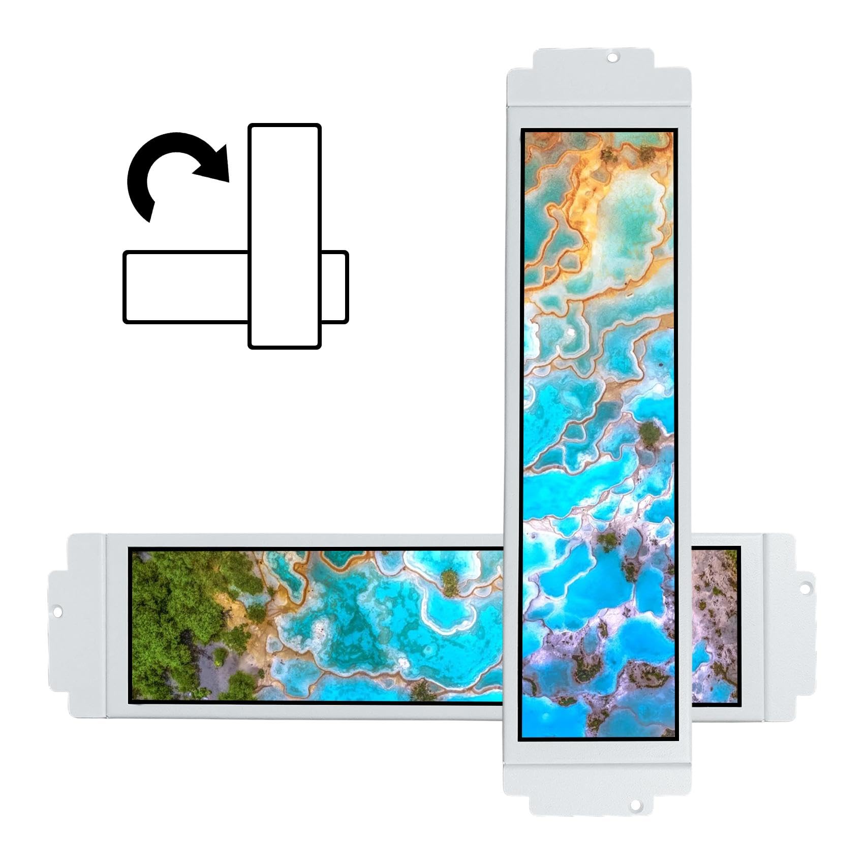 VSDISPLAY 9,1 Zoll IPS LCD Monitor für D32 PC-Gehäuse & Zweitbildschirm | 462x1920 Ultra-Wide-Display, 400 Nits, DIY CPU GPU Temp Monitor