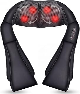 Nackenmassagegerät mit Shiatsu & Wärme, 3D Massageköpfe 3 Modi, Kabelgebundenes PU-Leder Massage für Nacken & Schultern, Shiatsu Massagegerät für Auto Zuhause Büro, Perfect Geschenk für Männer Frauen