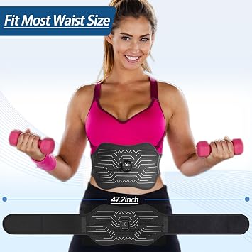 FDA Cleared, Abs Stimulator Muscle Toner - Abdominal Training Fitness Belt Portable Sport Exercise Workout Equipment (White)