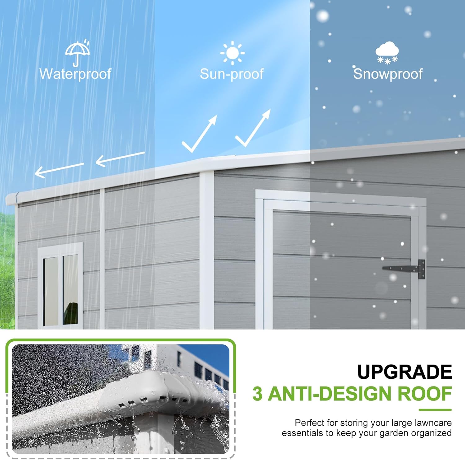 5x4 Shed Resin Outdoor Storage with Floor Included, Lean to Shed Waterproof Small Plastic Garden Tool Sheds